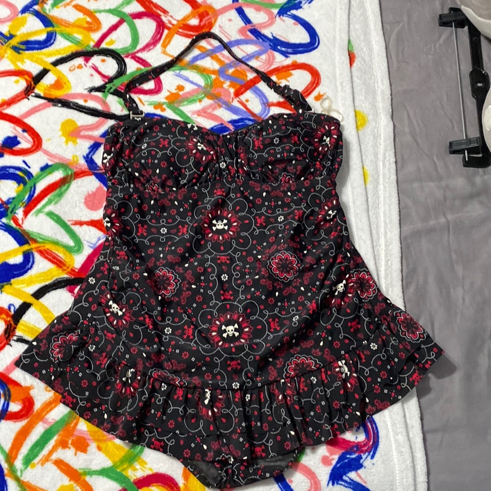 Torrid Pirate print one piece bathing suit.